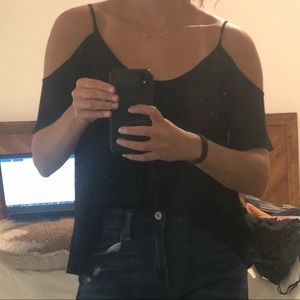 Cold Shoulder Black Top